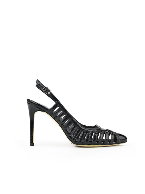 Kadın Hakiki Deri Topuklu Ayakkabı 1511030Z2532 Siyah - Görsel 2