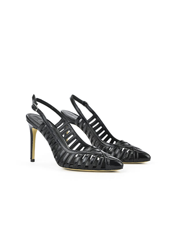 Kadın Hakiki Deri Topuklu Ayakkabı 1511030Z2532 Siyah - Görsel 3