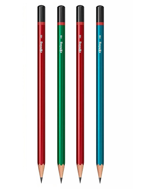 Artlantis Rotring Kurşun Kalem 4 Lü 1 Paket Mercanlı Siyah Kurşun Kalem HB Kurşun Kalem Okul Büro Ofis