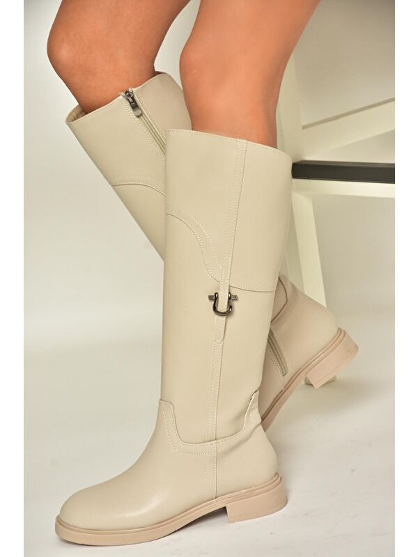 T9736006 Bej Kadın Çizme - Görsel 6