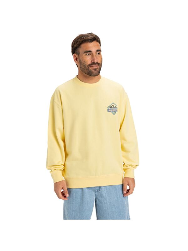 Quiksilver Spin Cycle Crew Erkek Sarı Sweatshirt