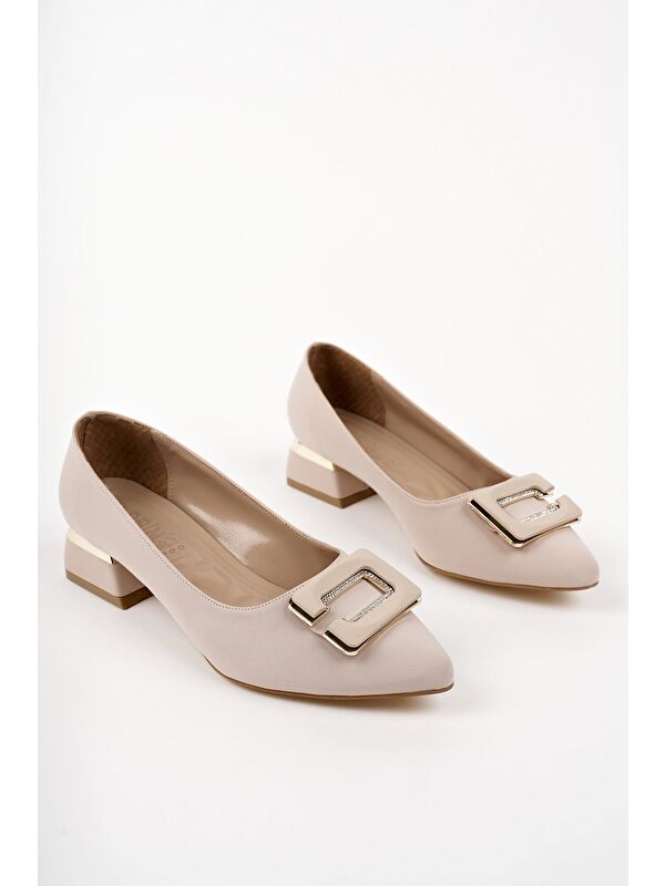 VENTİ Kalın Topuk Sivri Burun Tokalı Kadın Klasik Topuklu Ayakkabı - Görsel 2