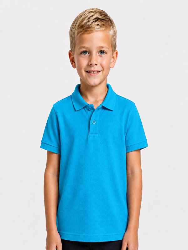 ajn Kids Polo Yaka Basic Kısa Kollu Unisex Çocuk Tişört