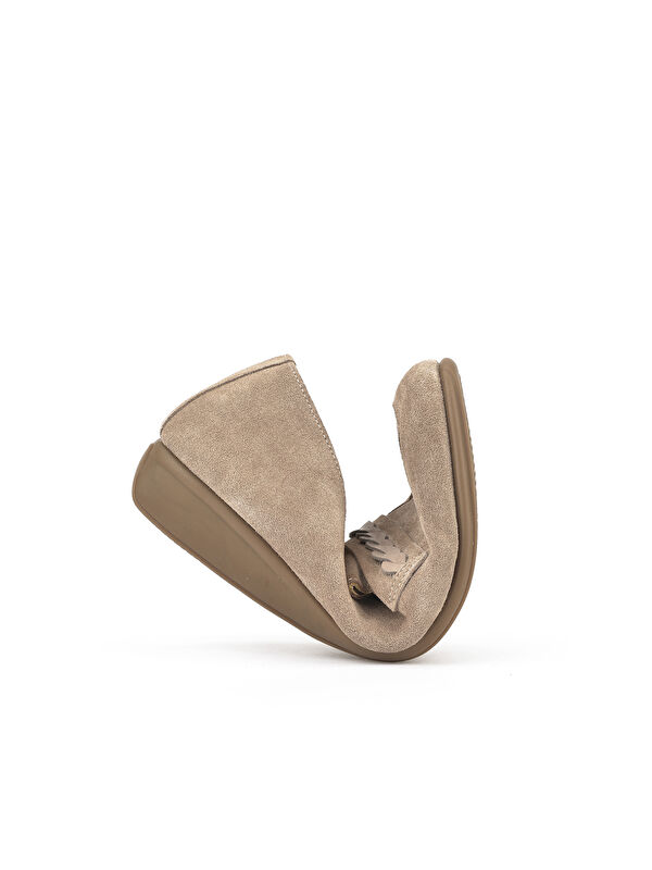 Kadın Hakiki Deri Konfor Ayakkabı 1511050Z25992 Vizon - Görsel 4