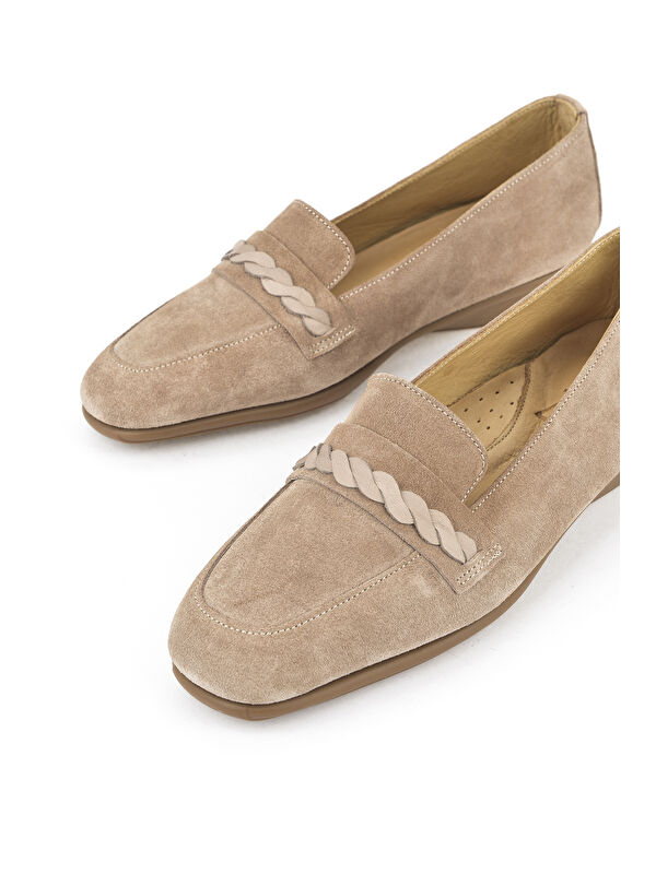 Kadın Hakiki Deri Konfor Ayakkabı 1511050Z25992 Vizon - Görsel 7