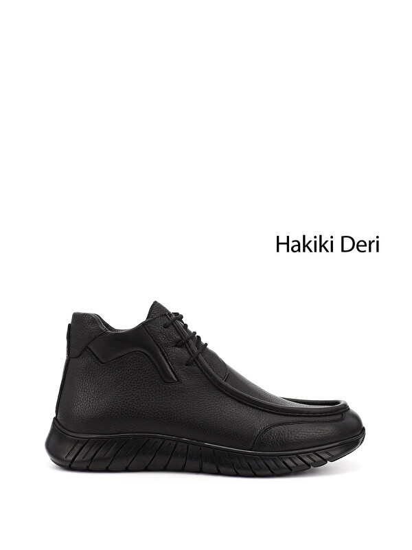 GÖNDERİ(R) Erkek ZÜMRÜT-SİYAH Fermuarlı Hakiki Deri Outdoor Bot
