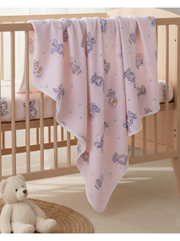 Ege Bebek Bebek Baskılı Polar Bebek Battaniye (En:77cm Boy:87 cm)