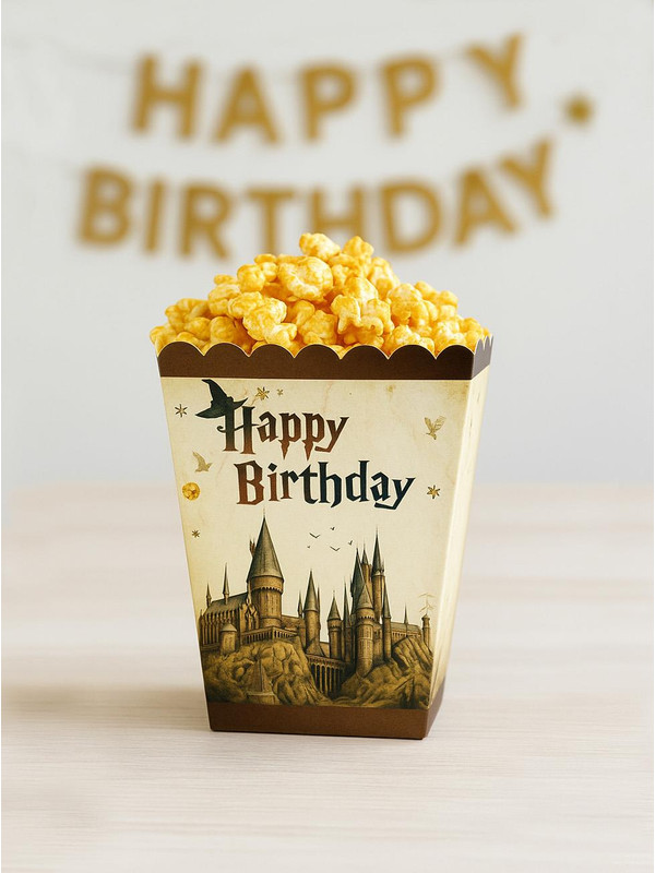 Parti Adresi Harry Potter Temalı Karton Mısır Kutusu Popcorn Kutusu