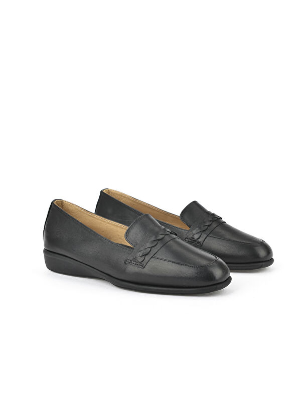 Kadın Hakiki Deri Konfor Ayakkabı 1511050Z2599 Siyah - Görsel 3