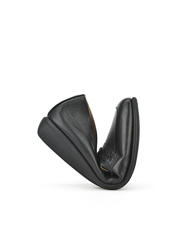 Kadın Hakiki Deri Konfor Ayakkabı 1511050Z2599 Siyah - Görsel 4