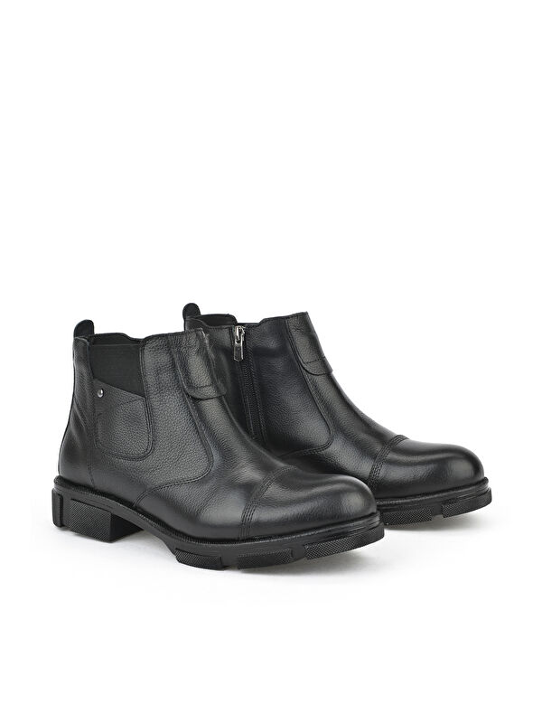 Erkek Hakiki Deri Kürklü Bot 153999Z017 Siyah - Görsel 3