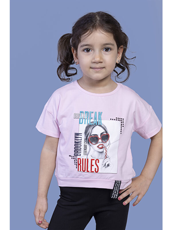 Toontoykids Kız Çocuk Dijital Baskılı Tişört