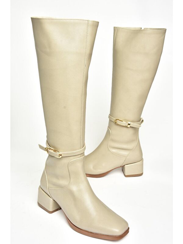 T5901426 Bej Kadın Çizme - Görsel 3