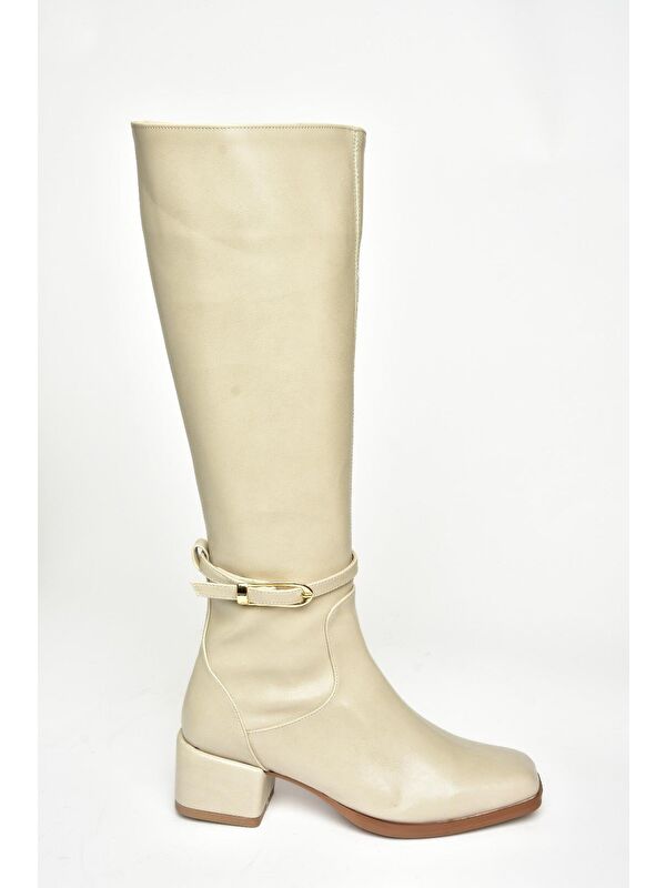 T5901426 Bej Kadın Çizme - Görsel 4