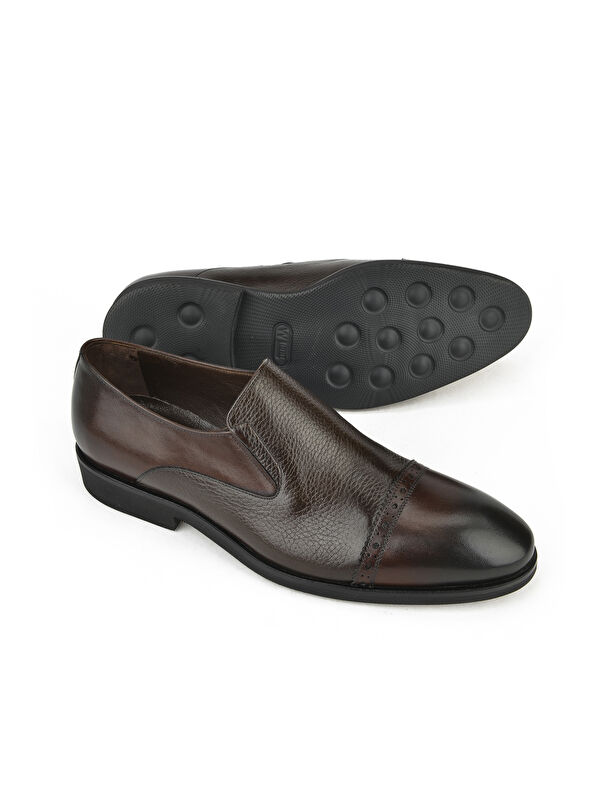 Erkek Hakiki Deri Ayakkabı 143145Z578 Kahve - Görsel 3