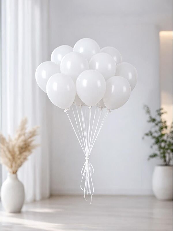 Parti Adresi Beyaz Lateks Mini Balon 5 inc 12 cm 100'lü