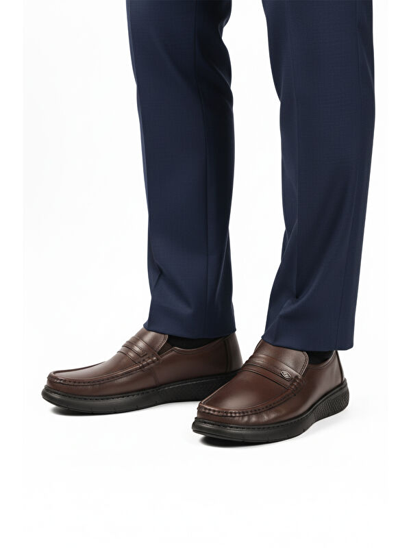 Kahve Hakiki Deri Erkek Casual Ayakkabı DSN 2030 M - Görsel 2