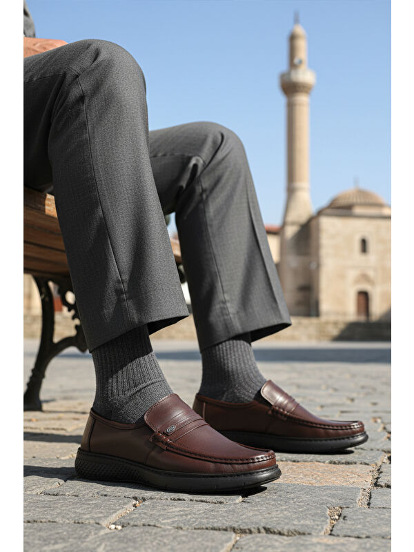 Kahve Hakiki Deri Erkek Casual Ayakkabı DSN 2030 M - Görsel 4