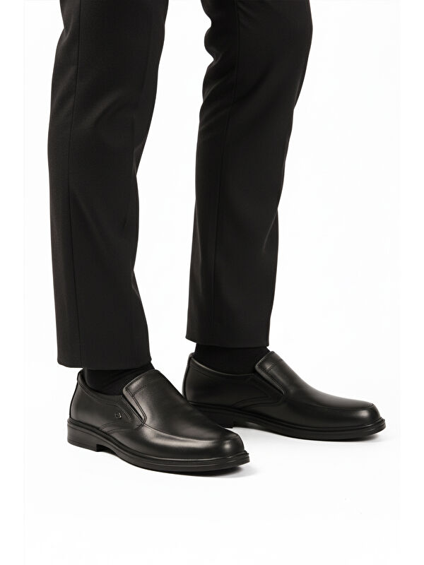 Siyah Hakiki Deri Erkek Casual Ayakkabı DSN 2036 M - Görsel 2