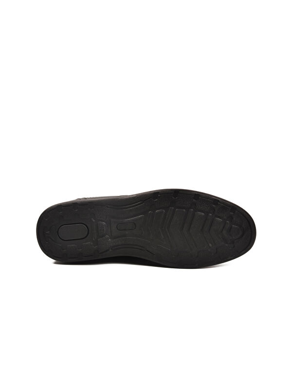 Siyah Kırışık Hakiki Deri Erkek Casual Ayakkabı DSN 2038 M - Görsel 6