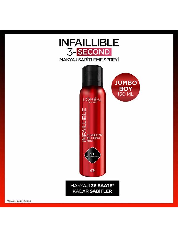 L'Oreal Paris L'Oréal Paris Infaillible 3-Second Jumbo Makyaj Sabitleme Spreyi