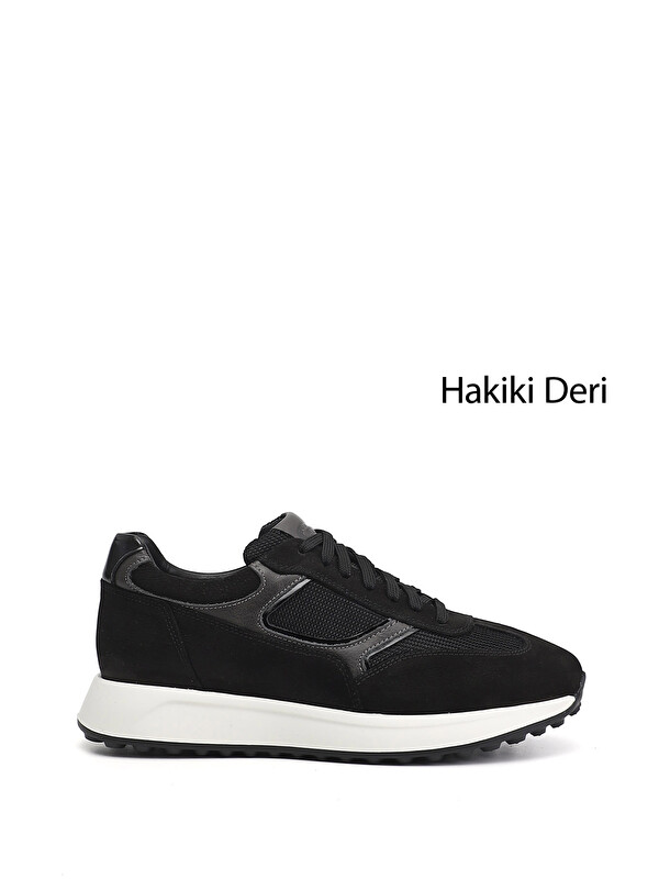 GÖNDERİ(R) Erkek SİYAH MELANJ Bağcıklı Hakiki Deri Sneaker