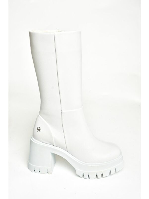 T9737901 Beyaz Kadın Çizme - Görsel 5