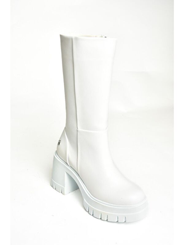 T9737901 Beyaz Kadın Çizme - Görsel 6