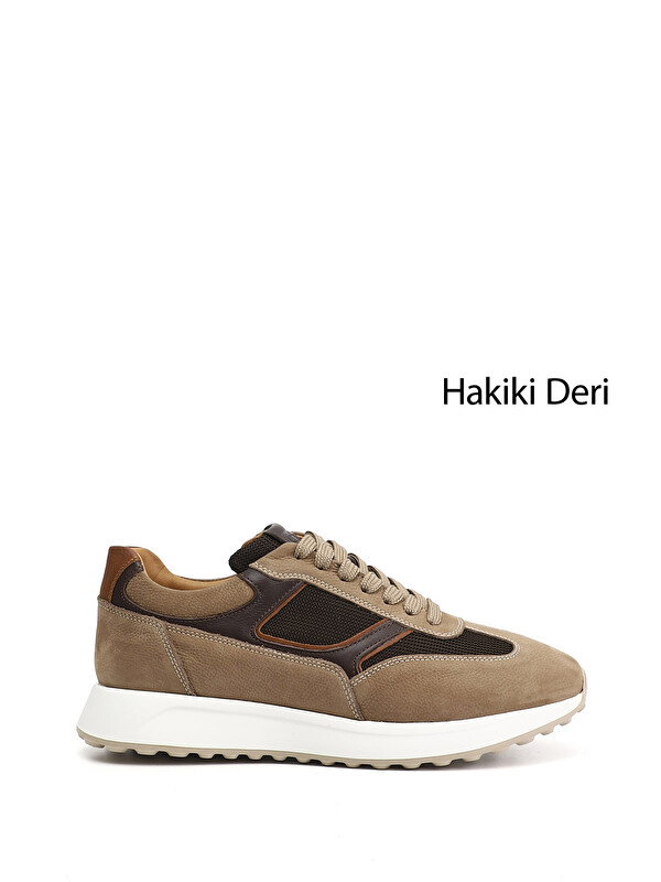 GÖNDERİ(R) Erkek KUM Bağcıklı Hakiki Deri Sneaker
