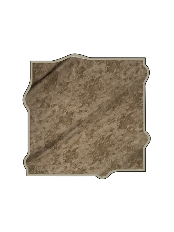 AKER Haki 90X90 İpek Krep Saten Eşarp