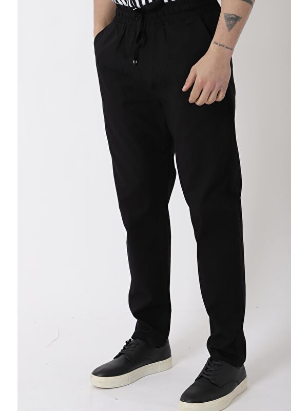 Stilkombin Bel Lastikli Keten Erkek Pantolon PLDP-01K_0385