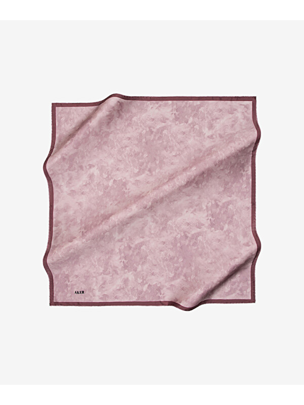 AKER Açık Pembe 90X90 İpek Krep Saten Eşarp
