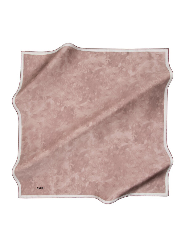 AKER Pembe 90X90 İpek Krep Saten Eşarp