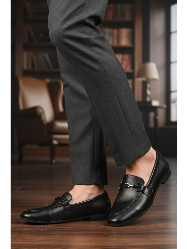 Siyah Cilt Hafif Esnek Kadın Casual Ayakkabı 572433 Z - Görsel 2