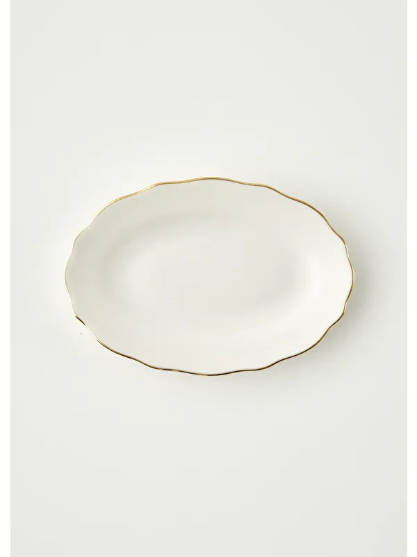 Bella Maison Victoria Porselen Sunum Tabağı Gold (25 cm)