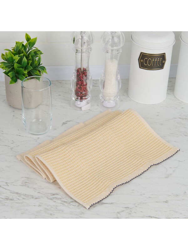Evidea Soft Waffle Mutfak Havlusu - Sarı - 30x50 cm
