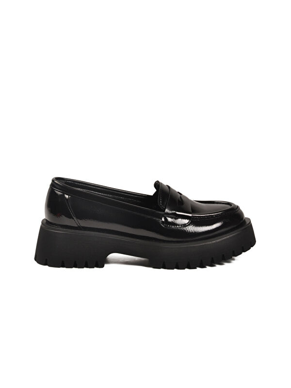 Siyah Rugan Kalın Taban Kadın Casual Ayakkabı 572453 Z - Görsel 2