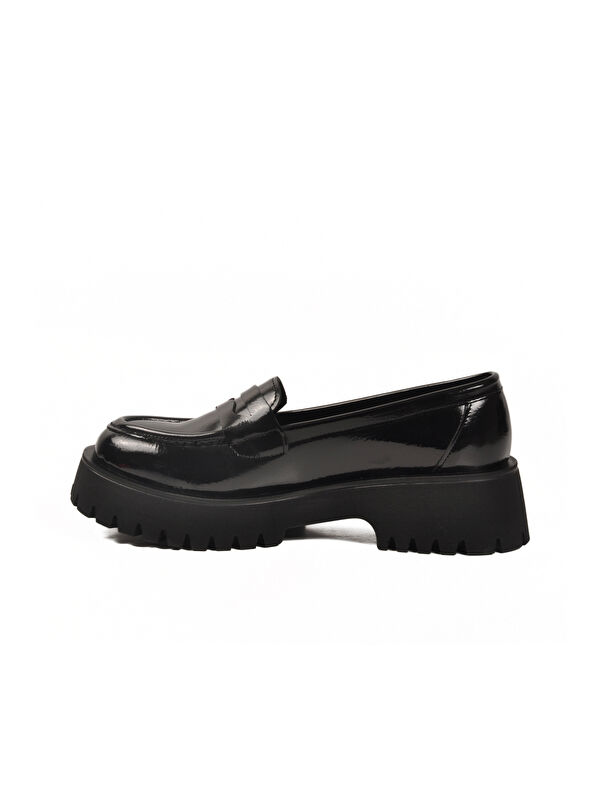 Siyah Rugan Kalın Taban Kadın Casual Ayakkabı 572453 Z - Görsel 3