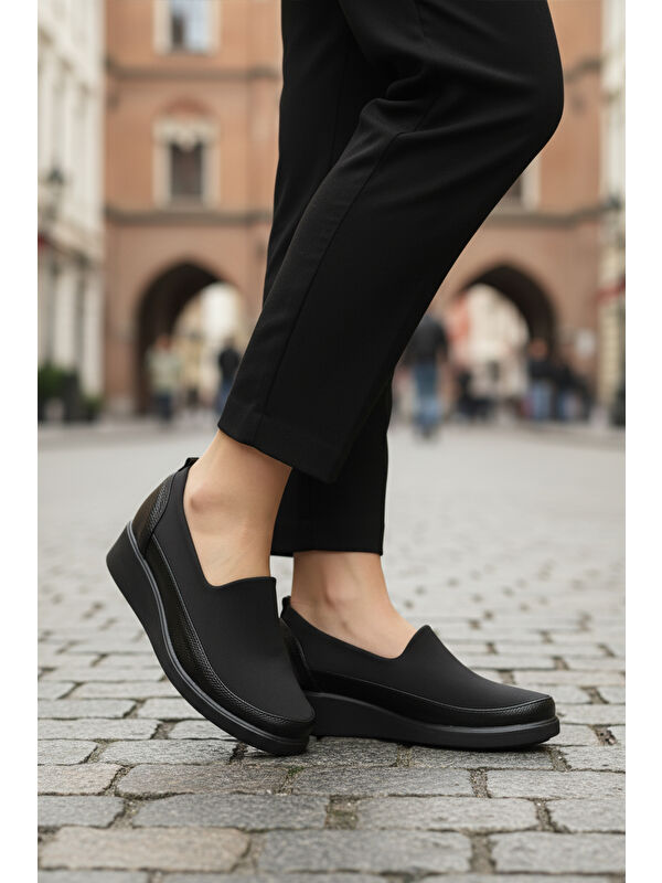 Siyah Floter Tekstil Kadın Casual Ayakkabı 651586 Z - Görsel 4