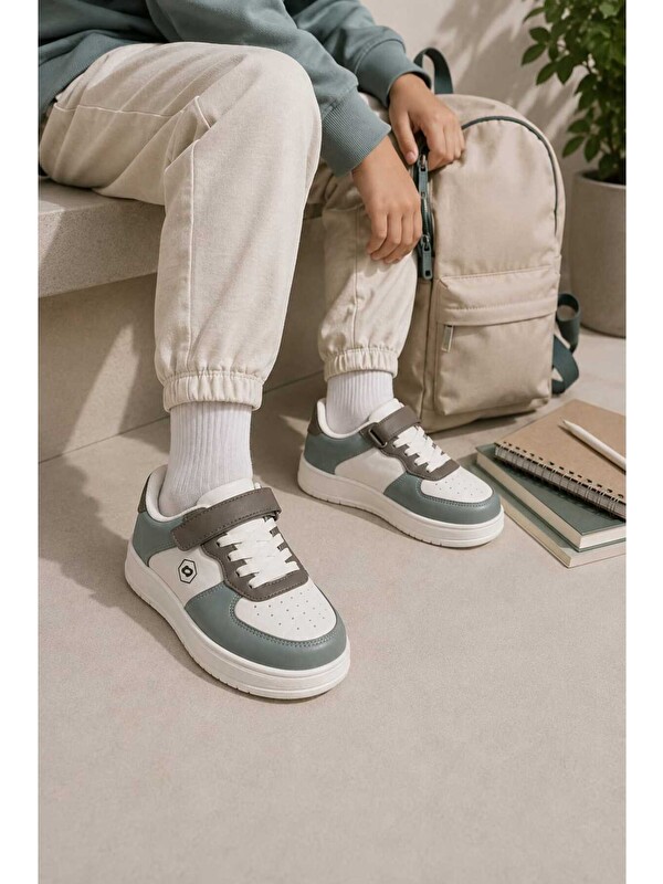 Slipcat Unisex Çocuk Cırt Cırtlı, Konforlu, Hafif, Modern Tasarım, Günlük Sneaker Spor Ayakkabı