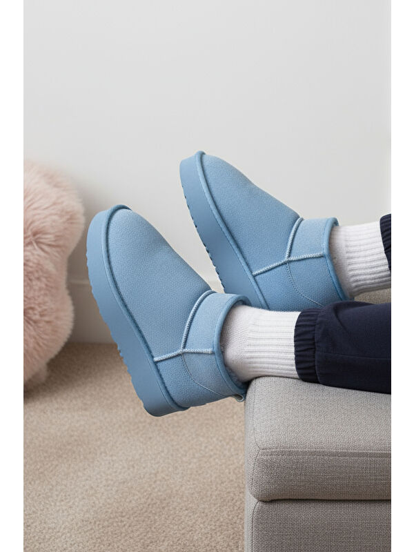 Raina Kalın Tabanlı Yuvarlak Burunlu Kürklü Kısa Kadın Bot - Görsel 4