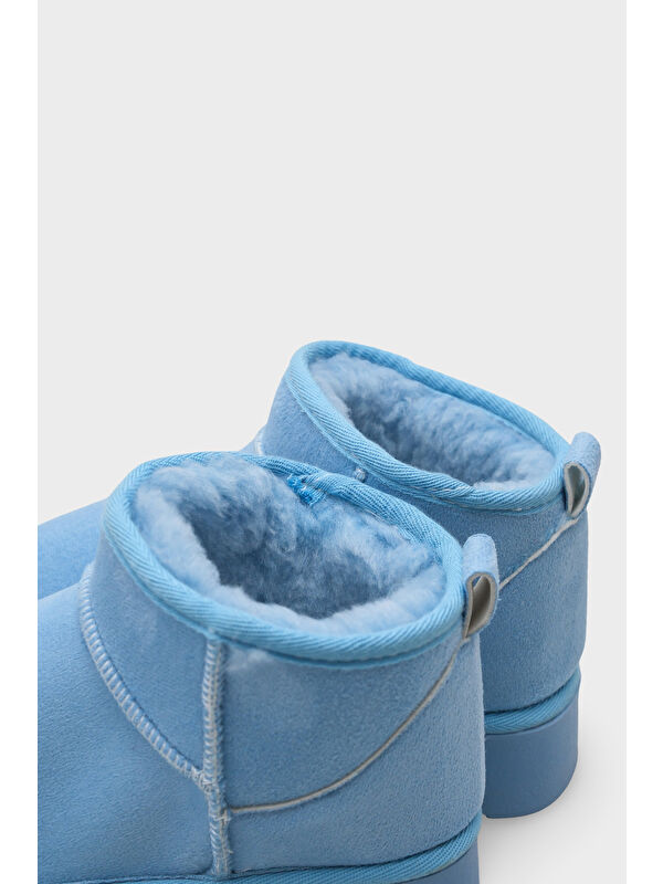 Raina Kalın Tabanlı Yuvarlak Burunlu Kürklü Kısa Kadın Bot - Görsel 6