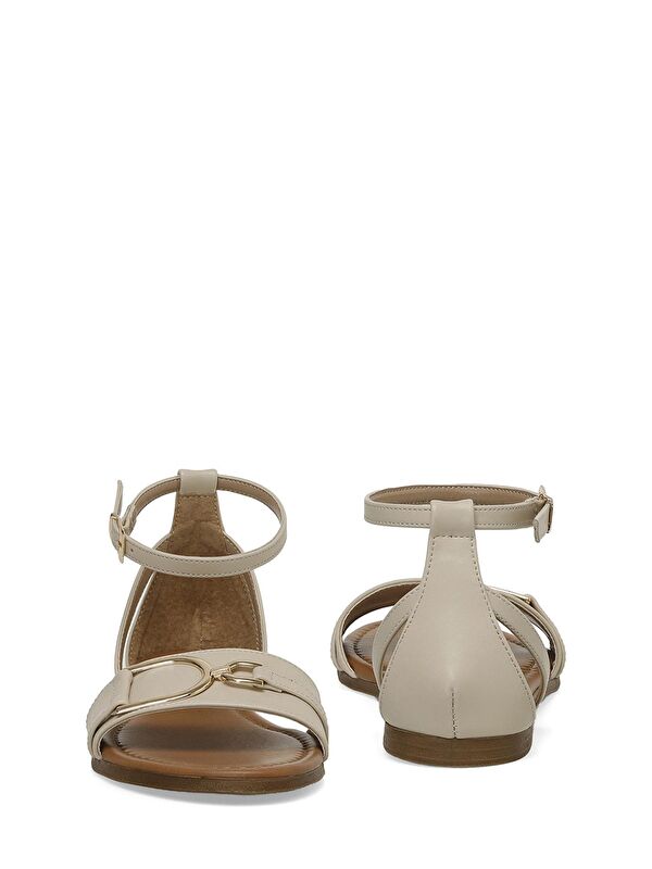 DS24015 4FX Bej Kadın Düz Sandalet - Görsel 6