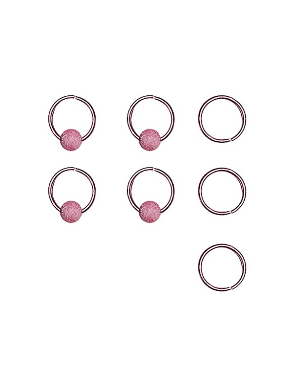 New Obsessions Funky Pink 7'li Saç Küpesi