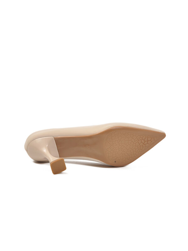 Bej İnce Uzun Kadın Topuklu Abiye Ayakkabı 665127 Z - Görsel 6