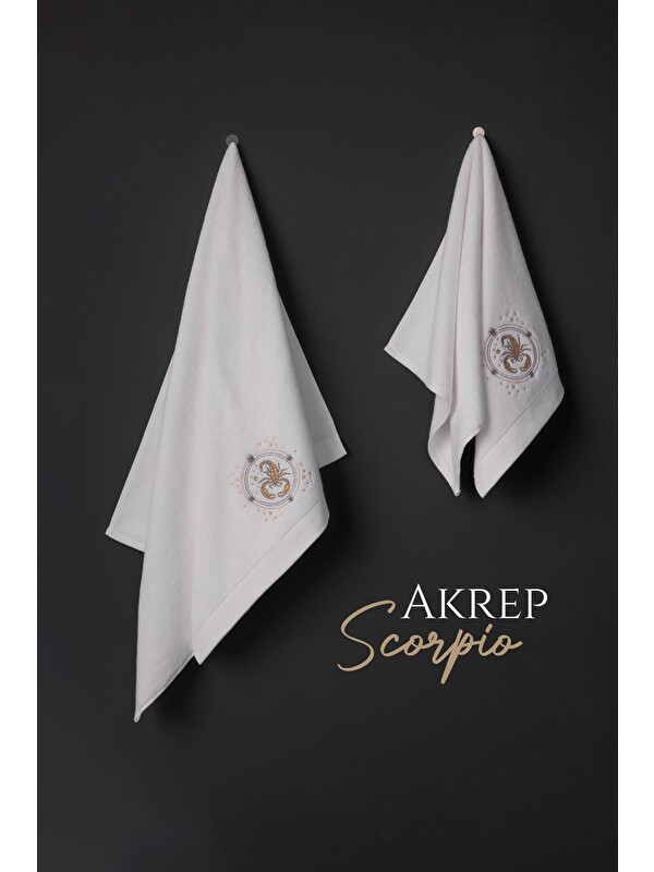 Varol %100 Microcotton Üst Kalite Havlu Seti Burç Nakışlı