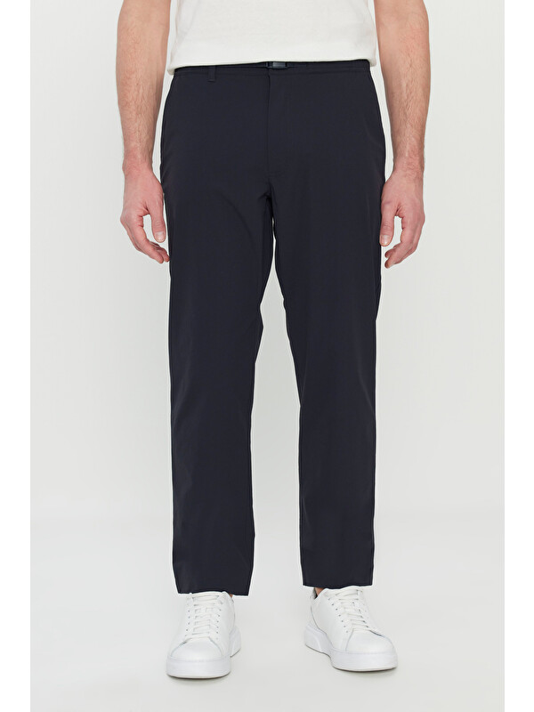 Altınyıldız Classics Erkek Lacivert Relax Fit Rahat Kesim Beli Lastikli Cepli Esnek Takım Elbise Pantolonu