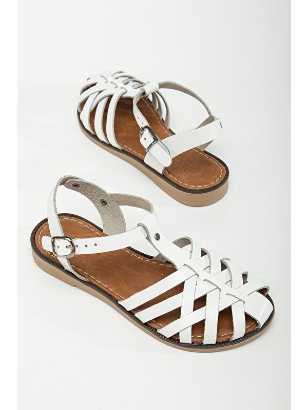 D002 Kadın Hakiki Deri Sandalet - Görsel 6