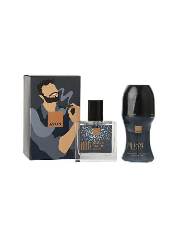 AVON Black Suede Dark Erkek Parfüm ve Rollon Hediye Seti
