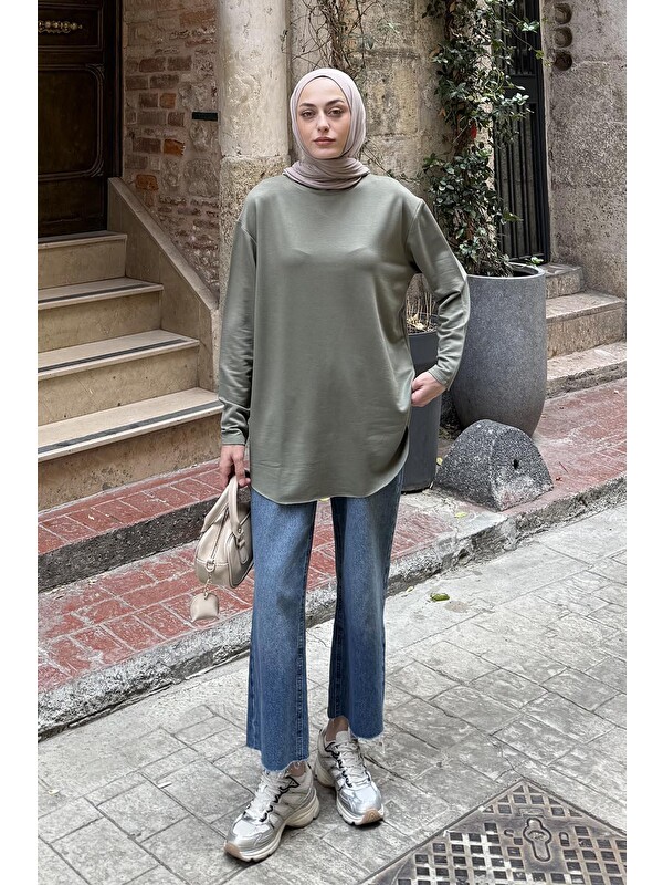 Lamelif Basic Sweat Haki
